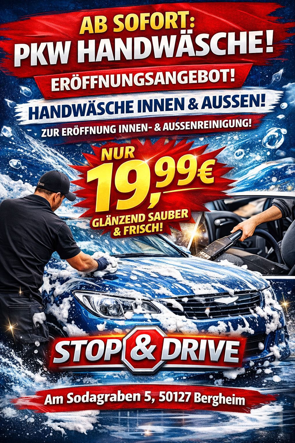 PKW Handwäsche Eröffnungsangebot - Nur 19,99€